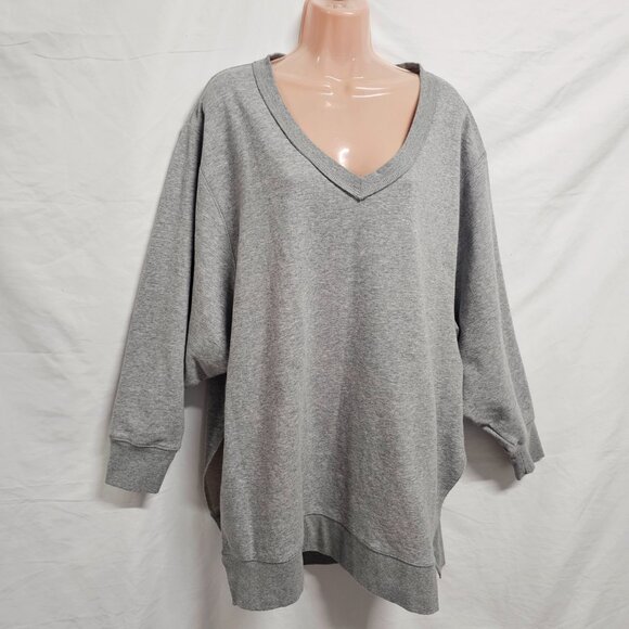 NATURAL LIFE Oversized Pullover Women Size S/M Gray French Terry - Picture 3 of 12